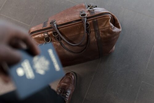 passport and luggage bag